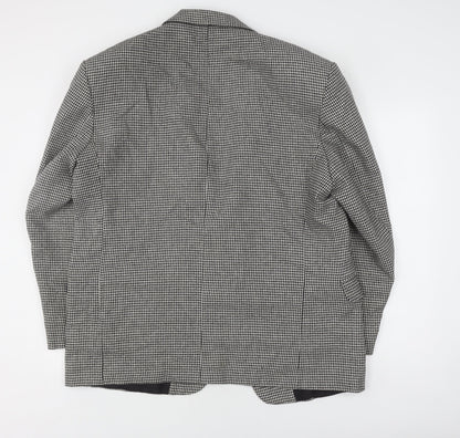 Quality Casuals Men's Grey Check Blazer, 44R, Classic