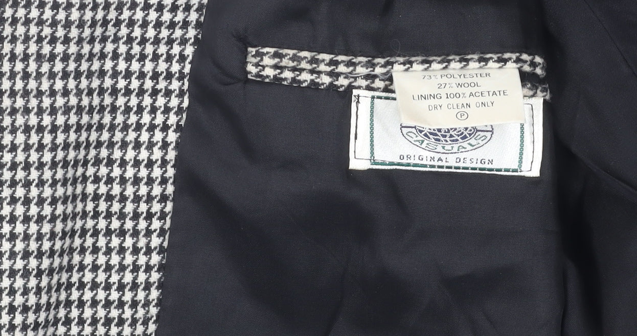 Quality Casuals Men's Grey Check Blazer, 44R, Classic