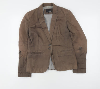 Next Women's Brown Blazer, Size 10, Mid-Length, Lined