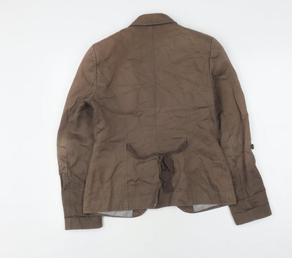 Next Women's Brown Blazer, Size 10, Mid-Length, Lined