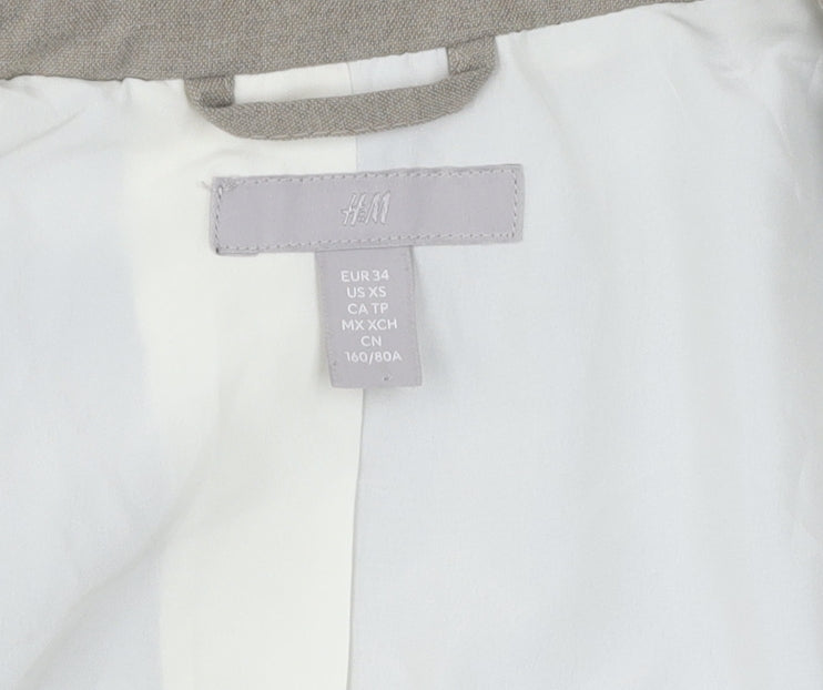 H&M Women's Beige Trouser Suit Jacket Size 6