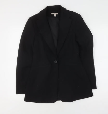 H&M Women's Black Suit Jacket Size 6 Notch Lapel