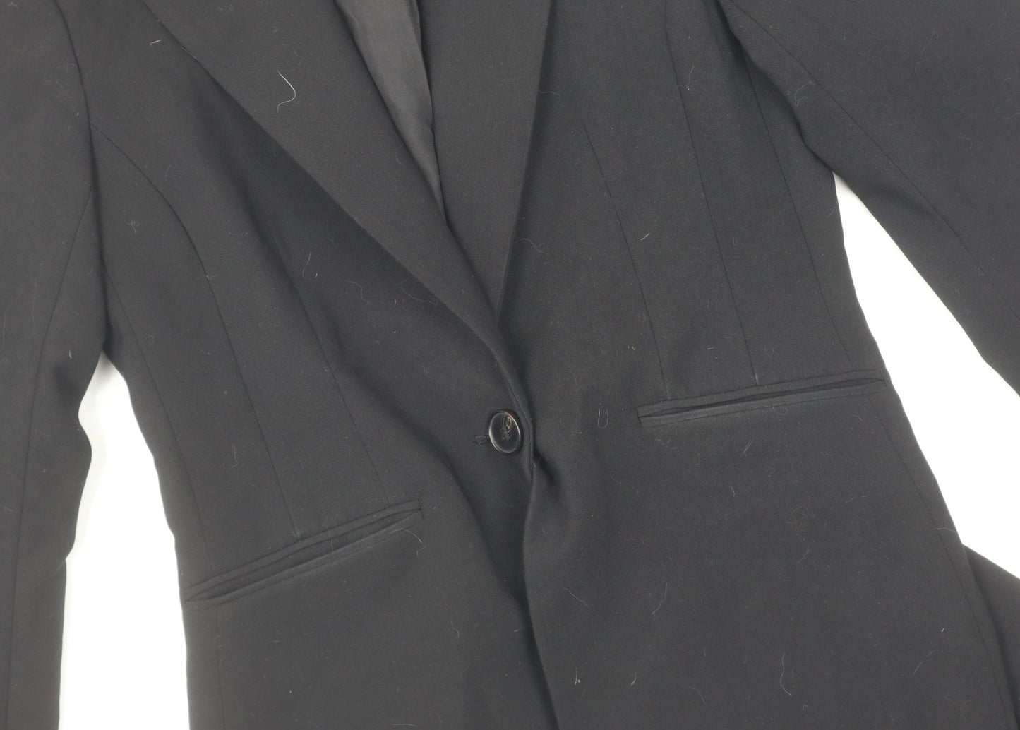 H&M Women's Black Suit Jacket Size 6 Notch Lapel