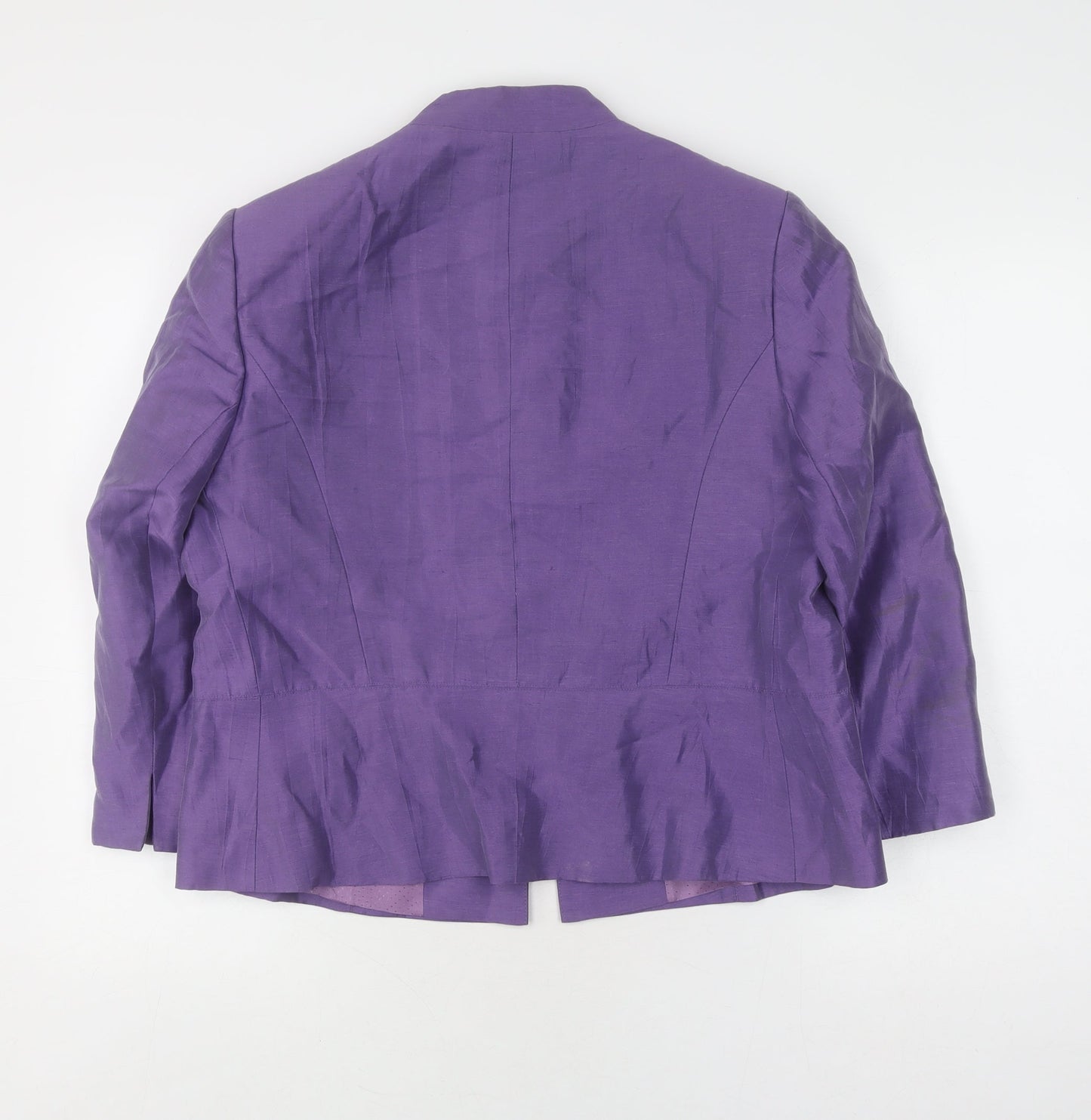 Purple Women's Blazer Size 16 Linen Shawl Collar