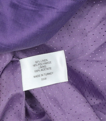 Purple Women's Blazer Size 16 Linen Shawl Collar