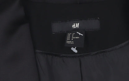 H&M Women's Black Cropped Blazer, Size 10, Shawl Lapel