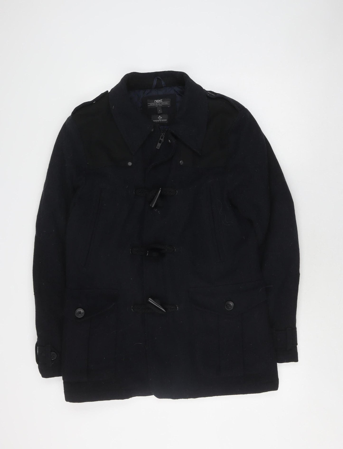 Mens UK Size S NEXT Black Duffle Coat
