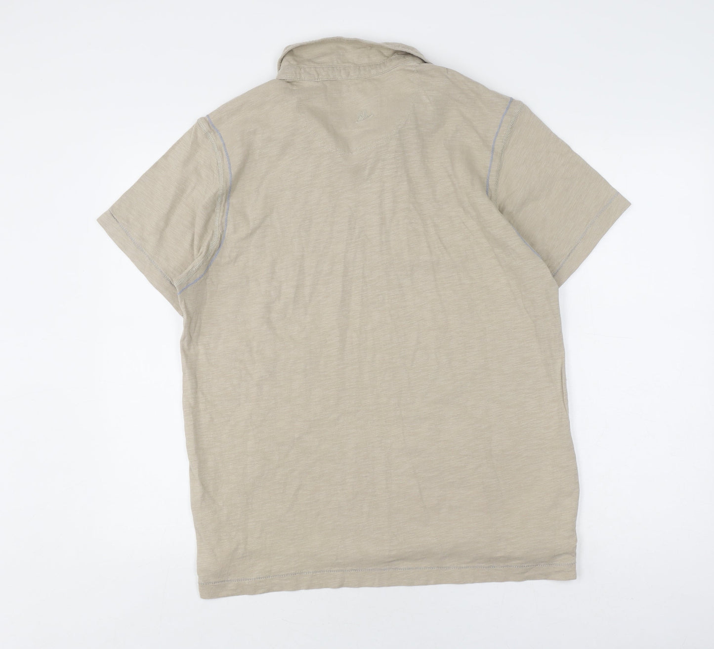 Mantaray Men's Beige Graphic Print Polo, M