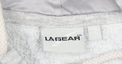 Womens UK Size 12 LA Gear Grey Pullover Hoodie