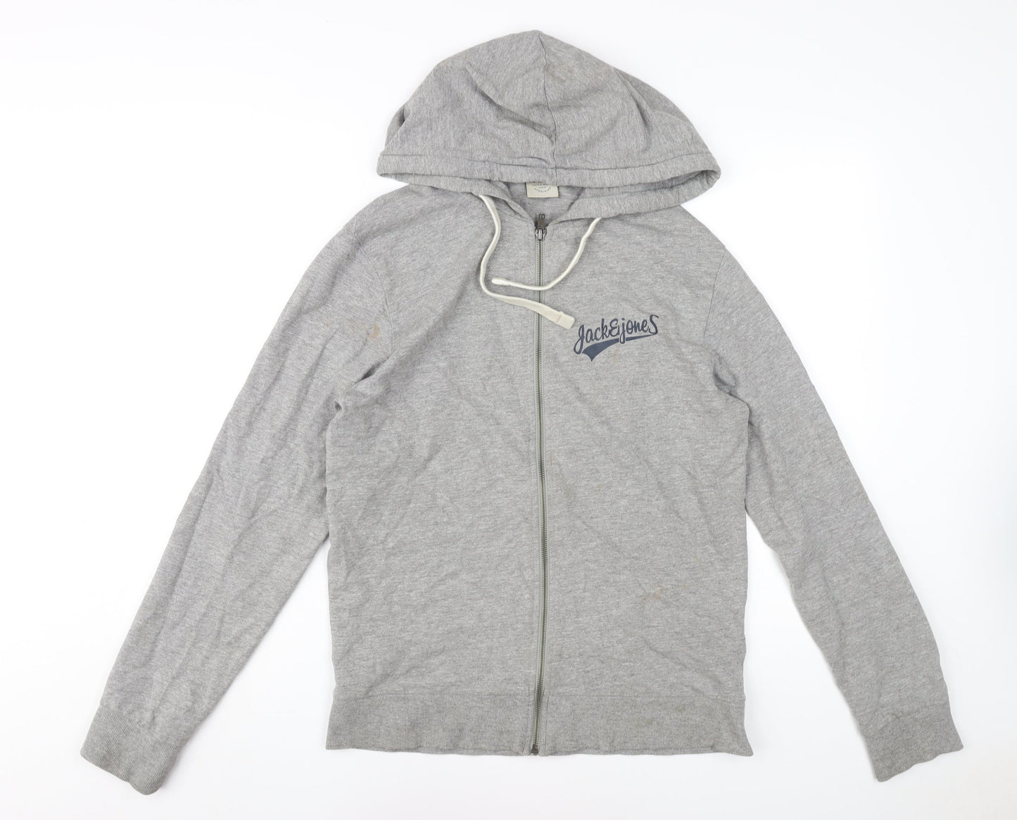 Mens UK Size S JACK & JONES Grey Full Zip Hoodie