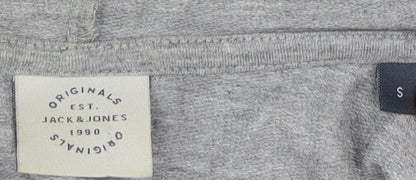Mens UK Size S JACK & JONES Grey Full Zip Hoodie