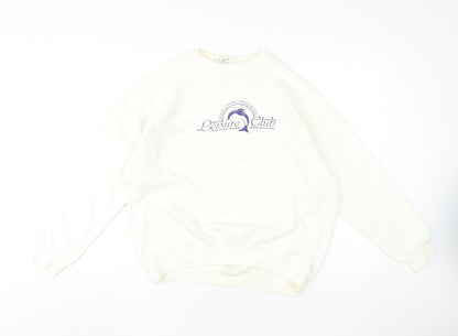 Additional front view of David Allan unisex ivory pullover sweatshirt m