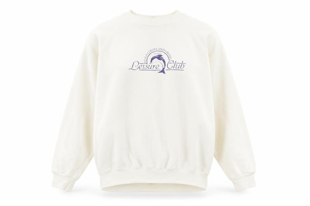 Front view of David Allan unisex ivory pullover sweatshirt m