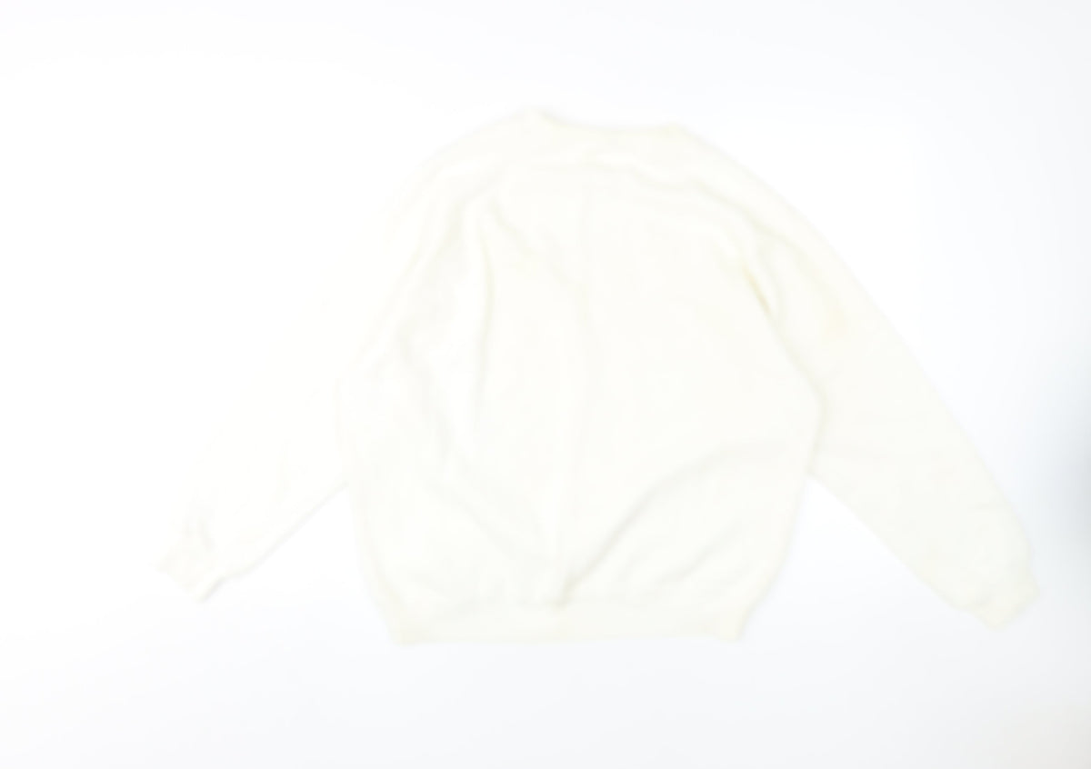 Back view of David Allan unisex ivory pullover sweatshirt m
