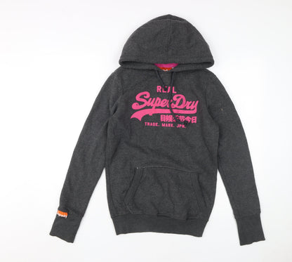 Womens UK Size S Superdry Grey Pullover Hoodie