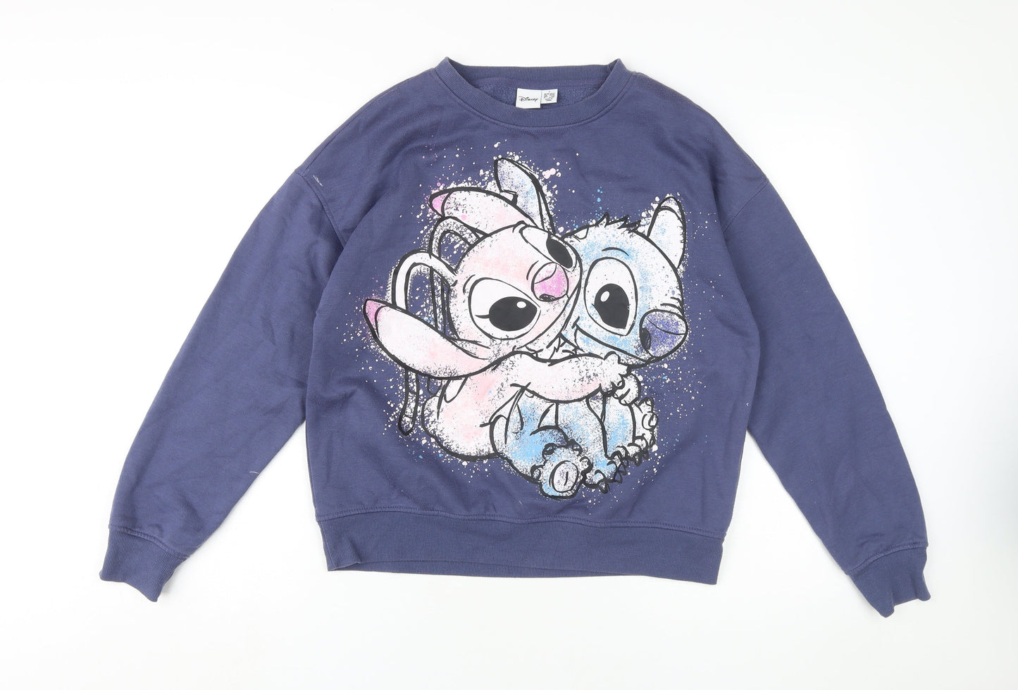 Womens UK Size 8 Disney Blue Pullover Sweatshirt