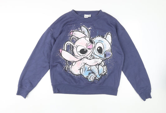 Womens UK Size 8 Disney Blue Pullover Sweatshirt
