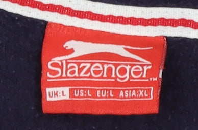 Mens UK Size L Slazenger Blue Full Zip Hoodie