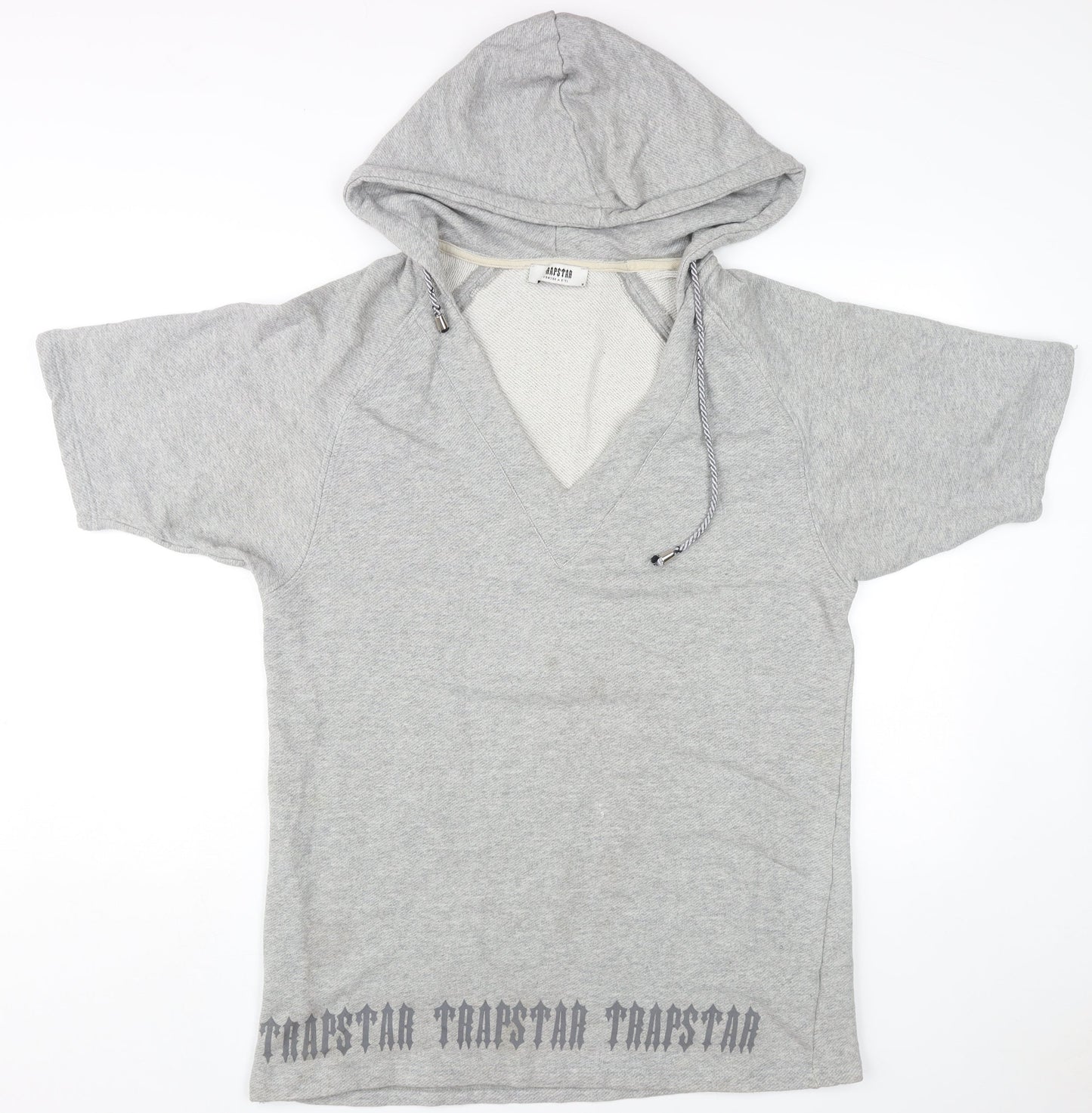 Trapstar Grey Hooded Pullover for Men, Size M