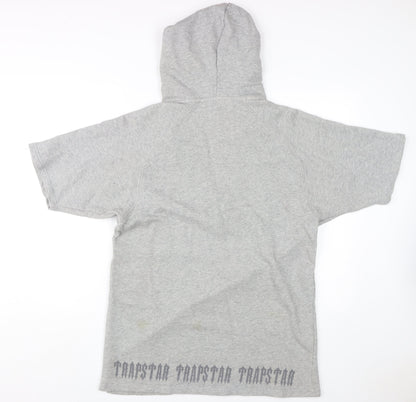 Trapstar Grey Hooded Pullover for Men, Size M