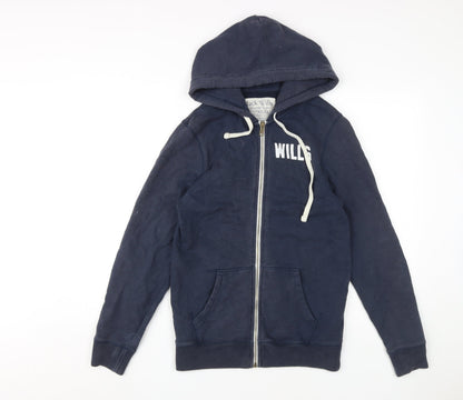 Mens UK Size XS Jack Wills Blue Full Zip Hoodie