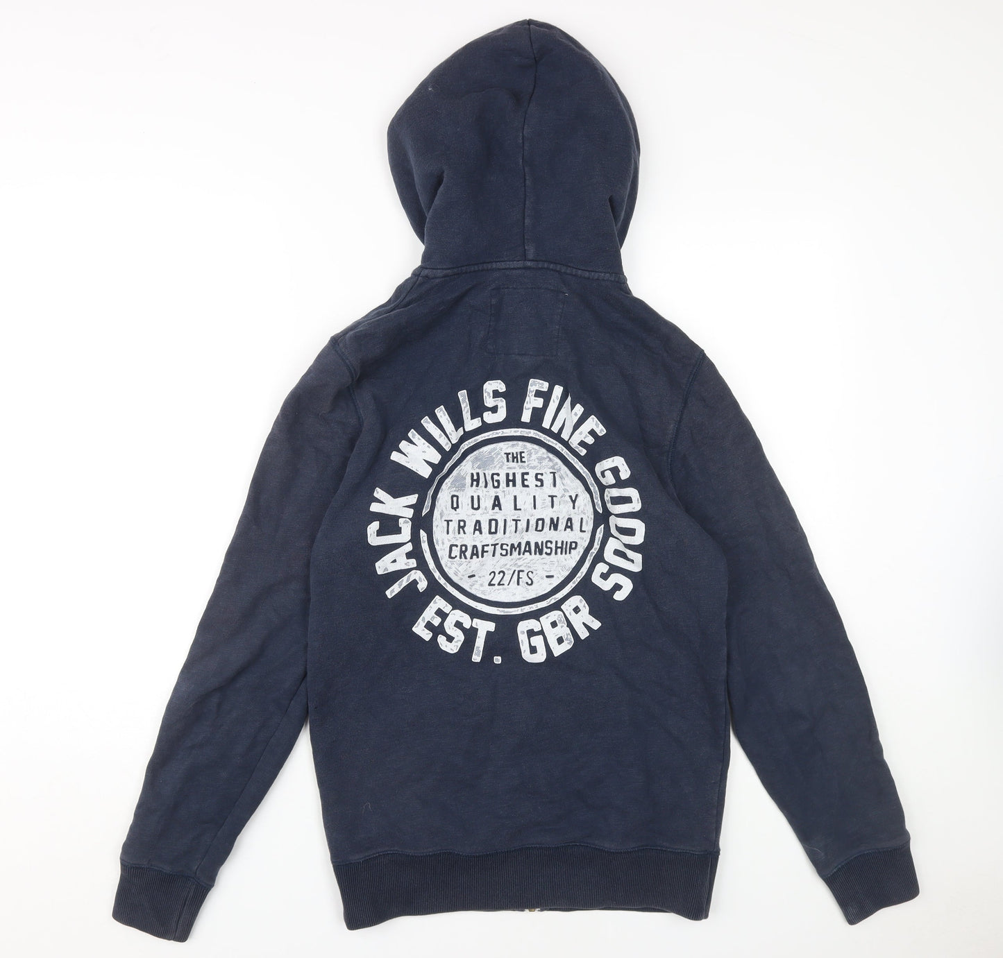 Mens UK Size XS Jack Wills Blue Full Zip Hoodie