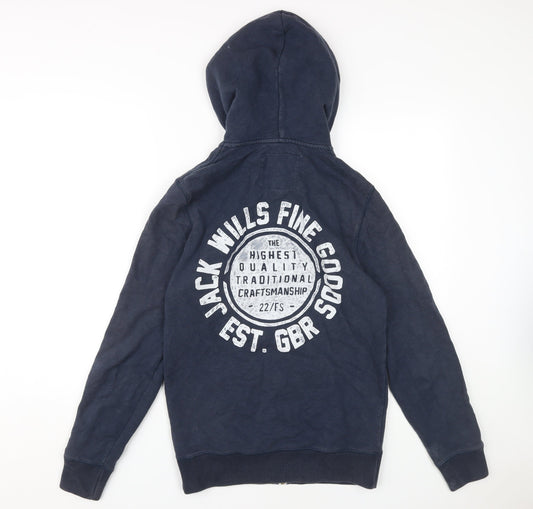 Mens UK Size XS Jack Wills Blue Full Zip Hoodie