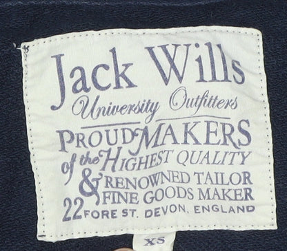 Mens UK Size XS Jack Wills Blue Full Zip Hoodie