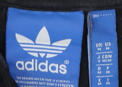 Adidas Men's Black Medium Pullover Hoodie with Logo