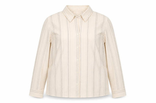 Debenhams Women's Beige Striped Button-Up Shirt Size 18