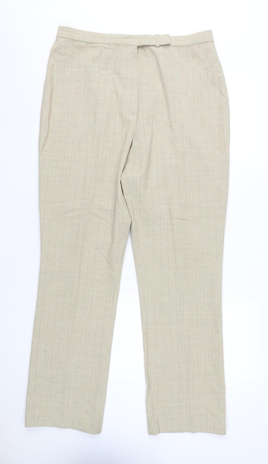 Womens UK Size 18 Marks and Spencer Regular Fit Dress Pants Beige Trousers