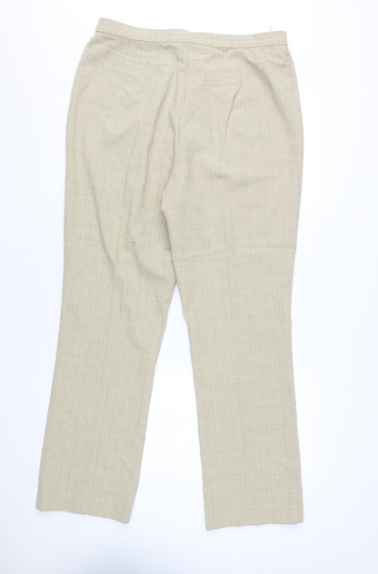 Womens UK Size 18 Marks and Spencer Regular Fit Dress Pants Beige Trousers
