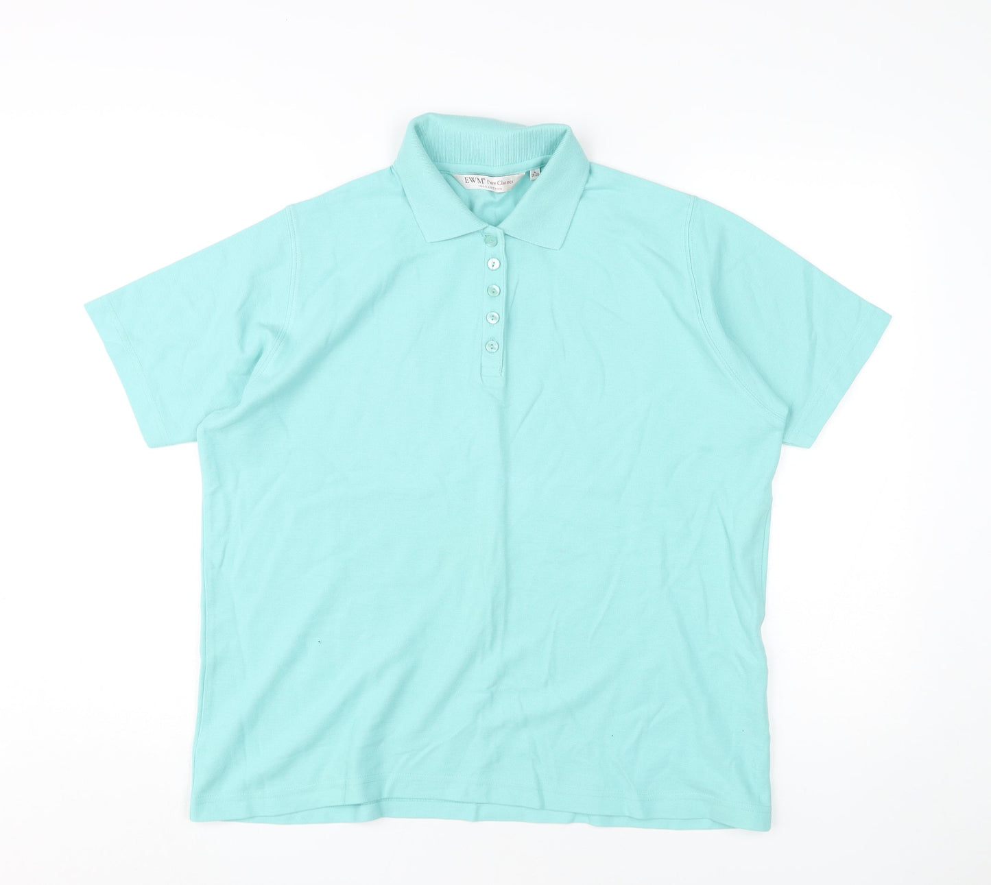EWM Women’s Blue Cotton Polo Shirt L Casual Style