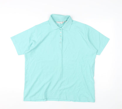 EWM Women’s Blue Cotton Polo Shirt L Casual Style