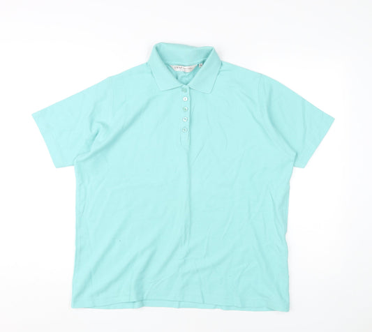 EWM Women’s Blue Cotton Polo Shirt L Casual Style