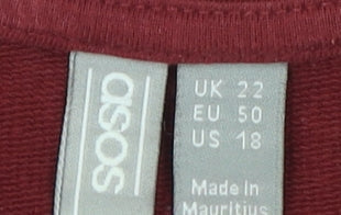 Womens UK Size 22 ASOS Red Pullover Sweatshirt