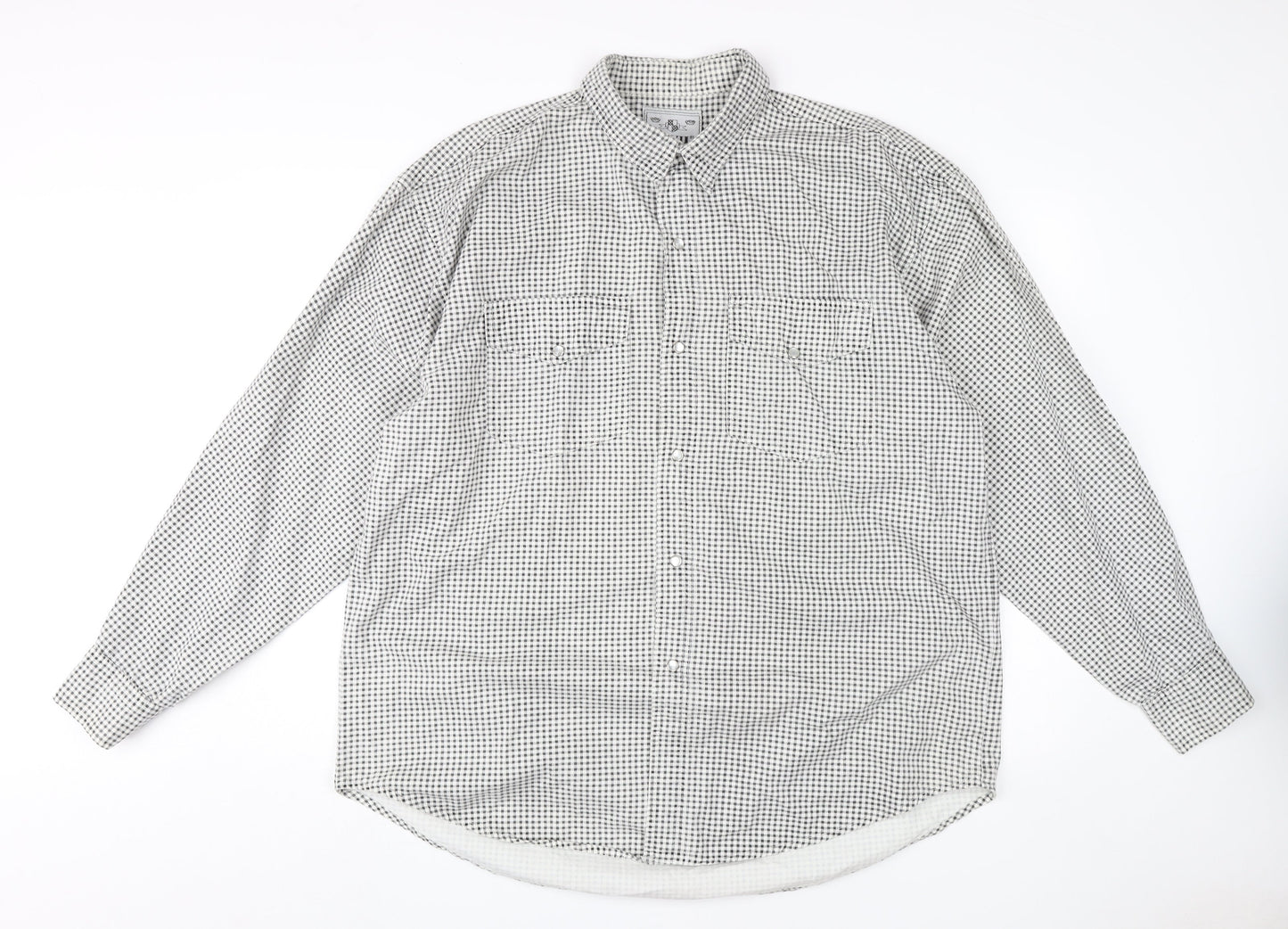 Anvil Men’s Black Checkered Long Sleeve Shirt - L