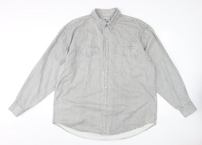 Anvil Men’s Black Checkered Long Sleeve Shirt - L