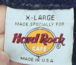 Womens UK Size XL Hard Rock Cafe Blue Pullover Sweatshirt