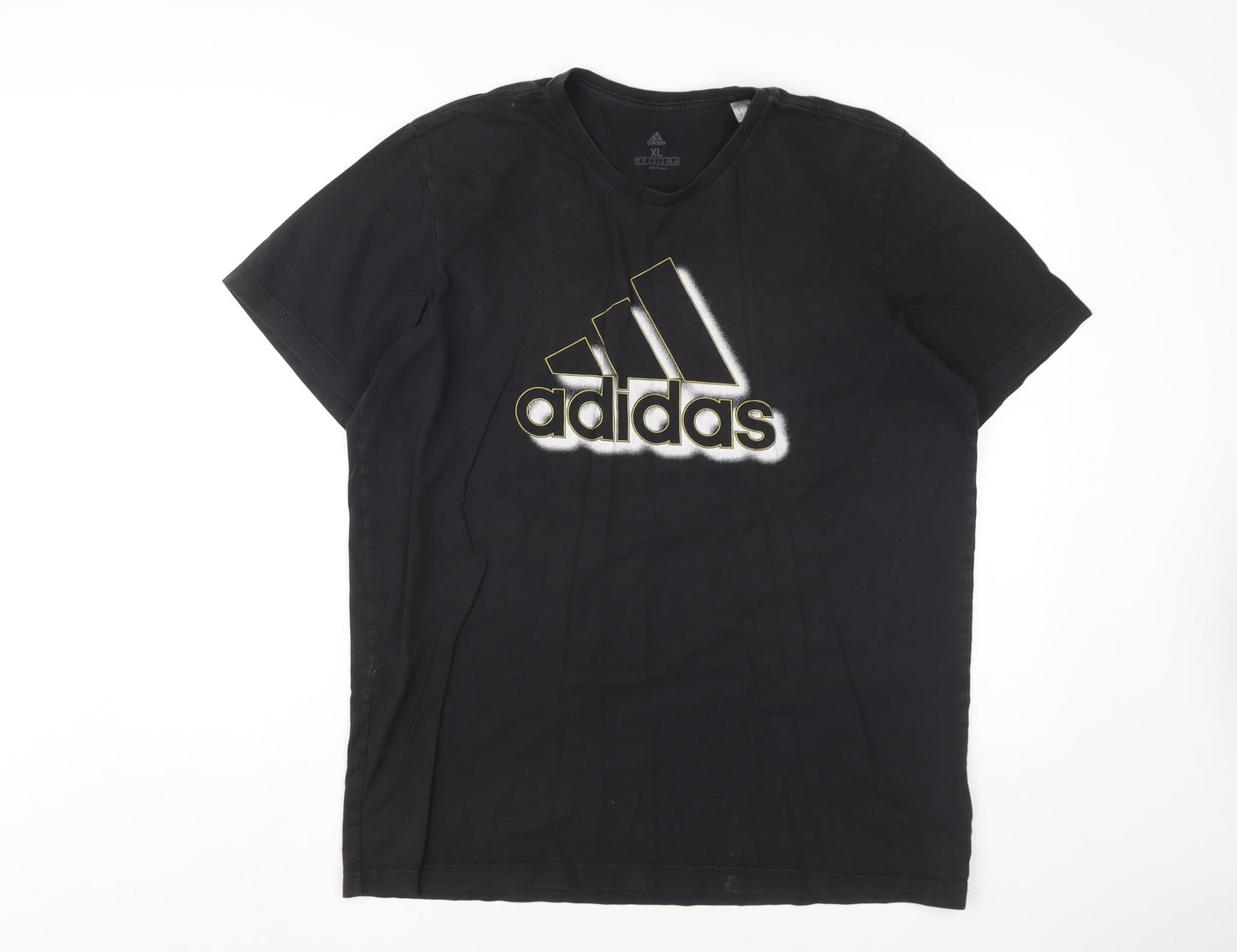 Adidas Men's Black XL Graphic T-Shirt, Regular Fit Cotton