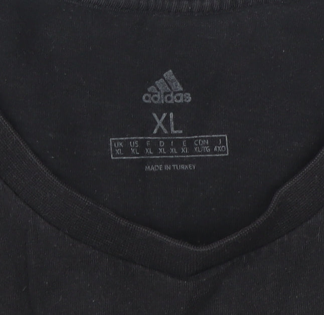 Adidas Men's Black XL Graphic T-Shirt, Regular Fit Cotton