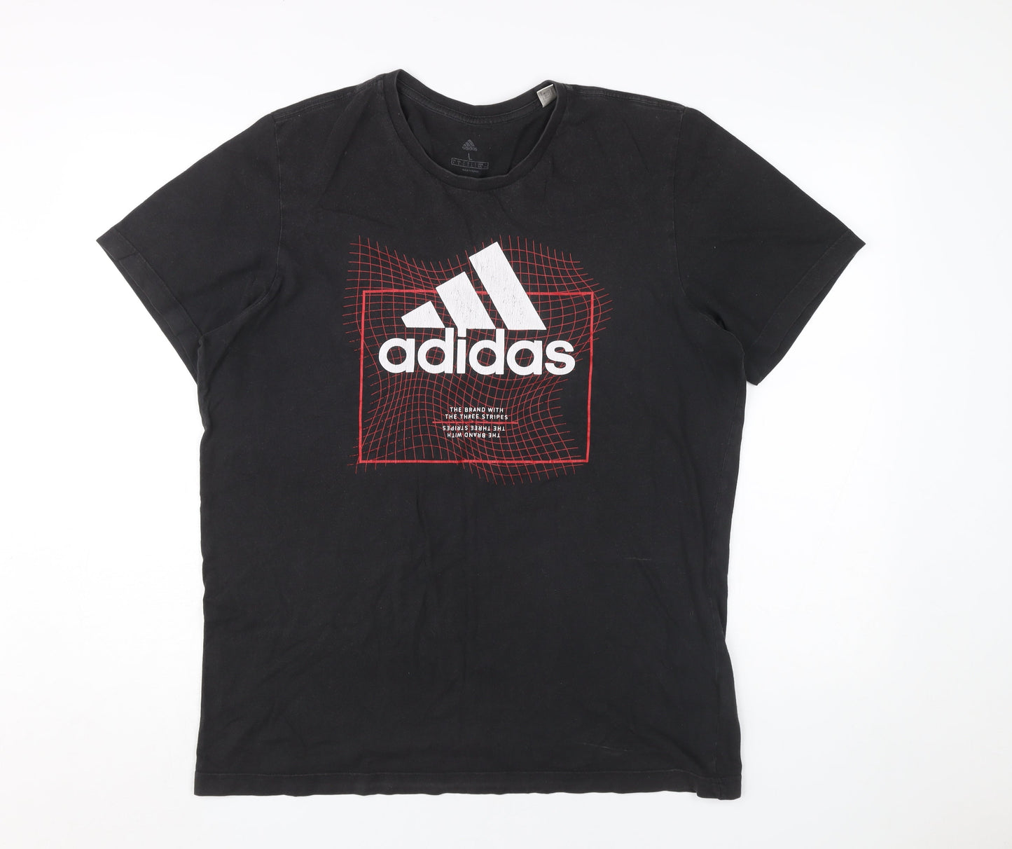 Adidas Men's Black Graphic Print T-Shirt, Size L