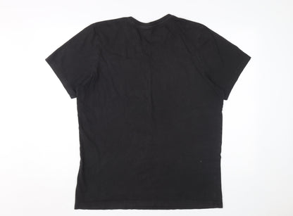 Adidas Men's Black Graphic Print T-Shirt, Size L