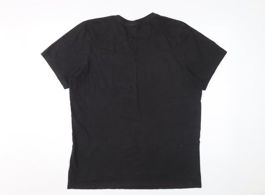 Adidas Men's Black Graphic Print T-Shirt, Size L