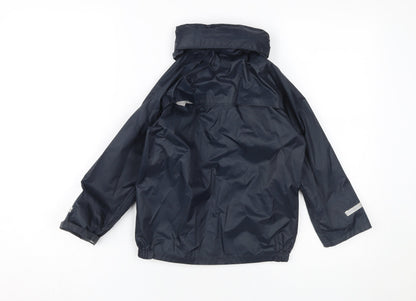 Result Boys Blue Waterproof Hooded Rain Coat XS