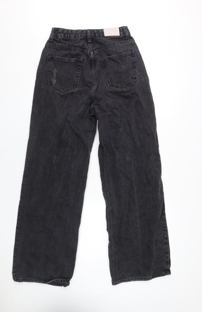Bershka Women's Black Wide-Leg Jeans Size 10