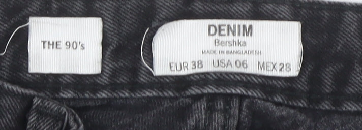 Bershka Women's Black Wide-Leg Jeans Size 10
