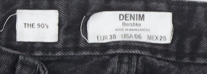 Bershka Women's Black Wide-Leg Jeans Size 10