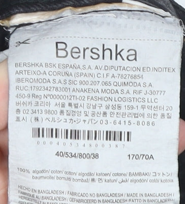 Bershka Women's Black Wide-Leg Jeans Size 10