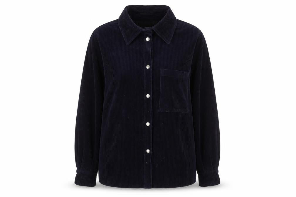 Womens UK Size 8 H&M Blue Basic Button-Up